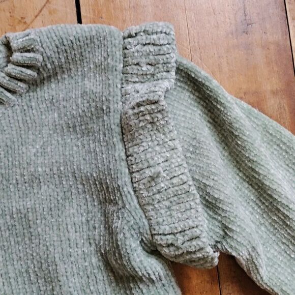 Jessica Simpson sweater 3T green knit long sleeve spring boho saint Patrick day - Picture 3 of 5